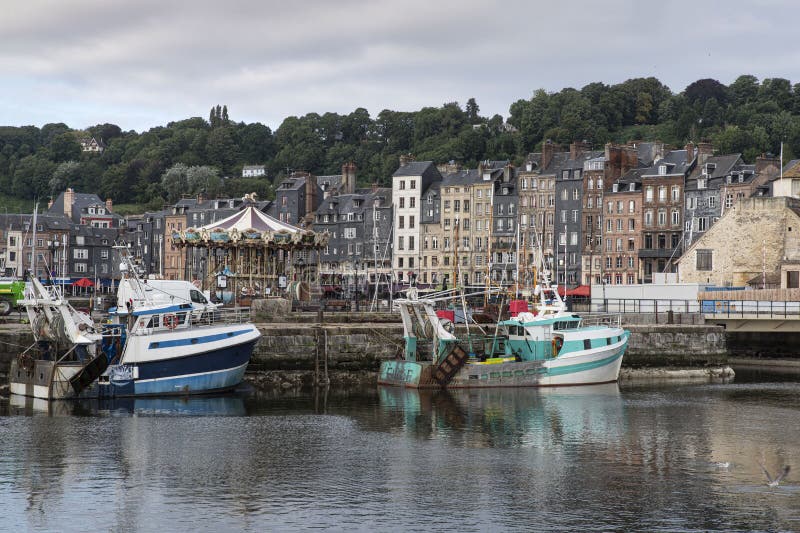 Town and Harbour of Honfleur Stock Image - Image of europe, harbour ...