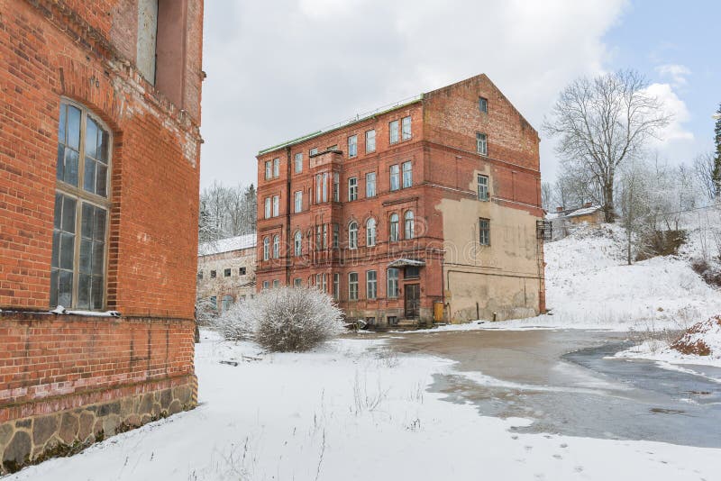 City Ligatne, Latvia. Old and abandoned paper mill that is no longer working