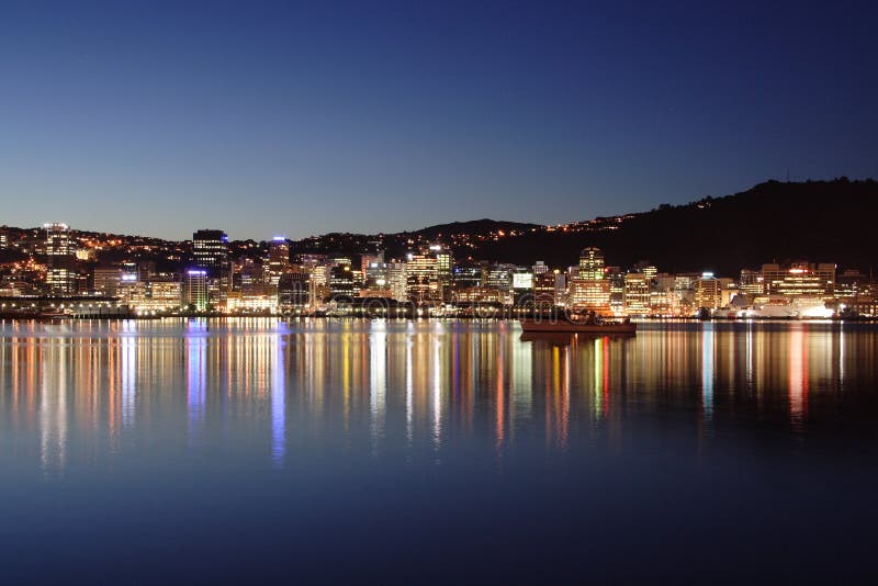 City Lights Across the Harbour Stock Image - Image of harbor, serene ...