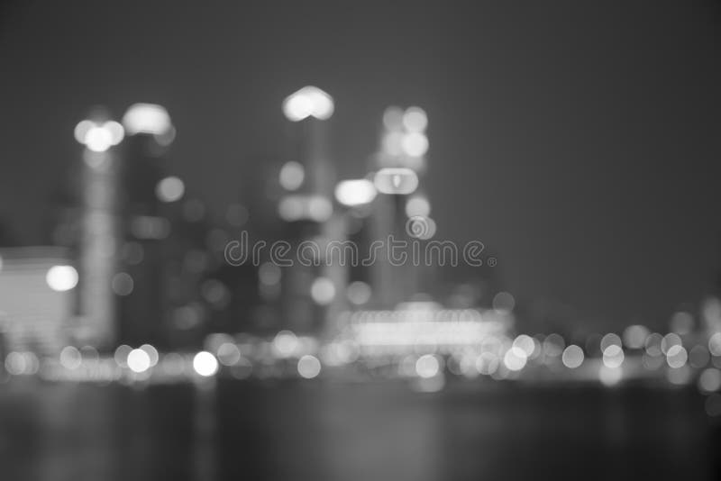 City Lights Bokeh Blurred Background Black and White Stock Photo - Image of  black, building: 65447124