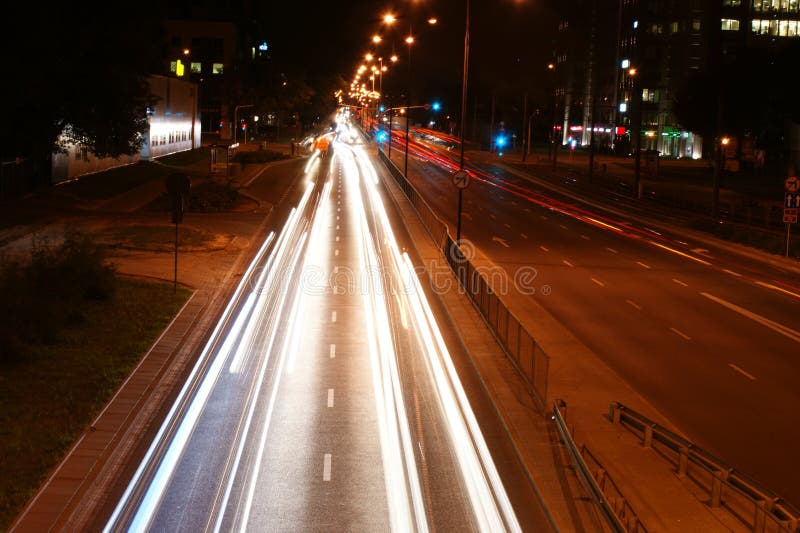 City Lights Long Exposure Street Life in the City Speed Highway Stock ...
