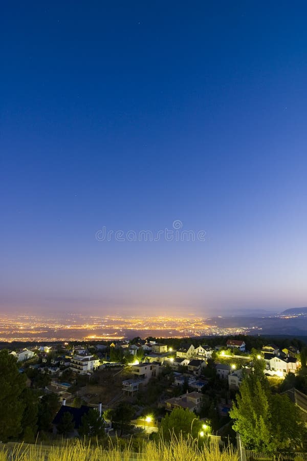 City Lights Under Night Sky Stock Image Image of view, dawn 6449515