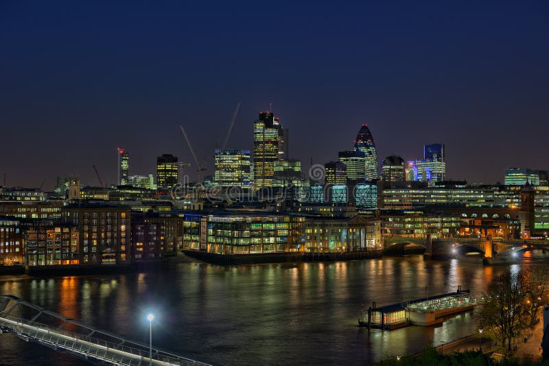 City of London over River Thames, at nightfall royalty free stock photography City of London over River Thames, at nightfall royalty free stock photography