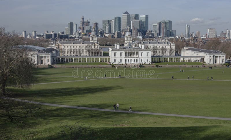 City of London - a view from the Greenwich Park, February 2018. stock image City of London - a view from the Greenwich Park, February 2018. stock image