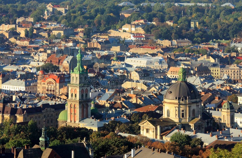 City of Lvov, top view