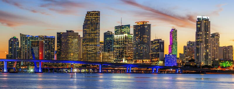 CIty of Miami Florida, summer sunset stock photos CIty of Miami Florida, summer sunset stock photos