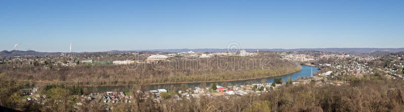 City of Morgantown in West Virginia. Panoramic skyline and cityscape of Morgantown, home of West Virginia University or WVU royalty free stock photo City of Morgantown in West Virginia. Panoramic skyline and cityscape of Morgantown, home of West Virginia University or WVU royalty free stock photo
