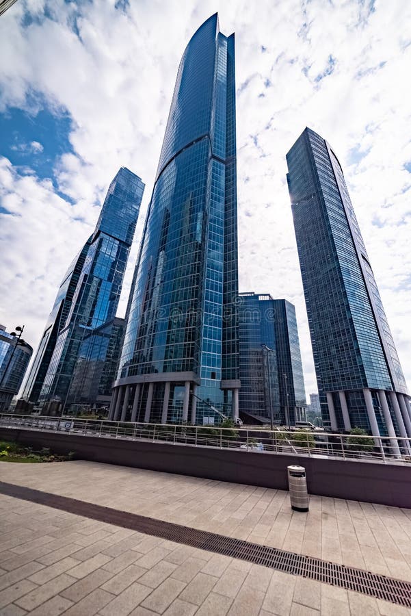 Waterfront tower — the complex of three buildings stock photography Waterfront tower — the complex of three buildings stock photography