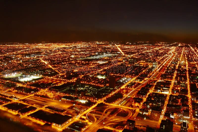 Un notturno della città di Chicago.