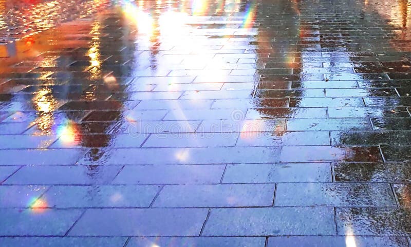 City night rainy drops fall cold season street evening light blurred on asphalt light evening water reflection stock photography City night rainy drops fall cold season street evening light blurred on asphalt light evening water reflection stock photography
