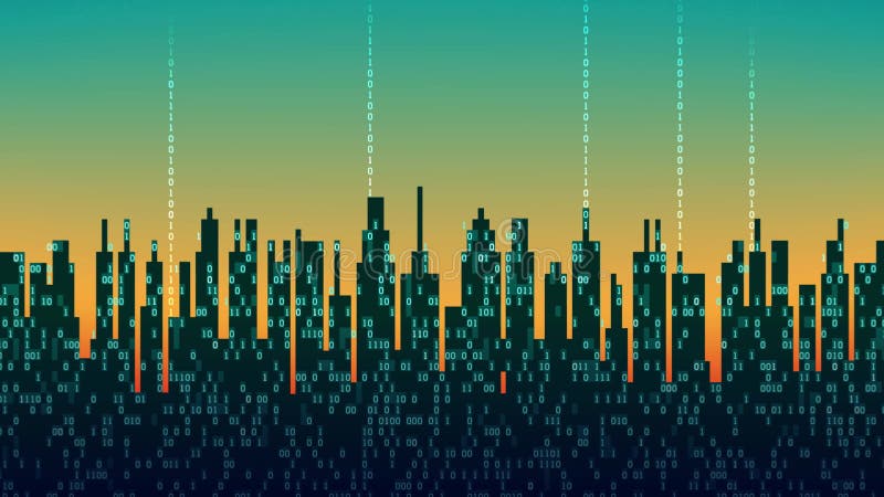 Abstract Futuristic Electronic Circuit Board with Binary Code, Neural ...