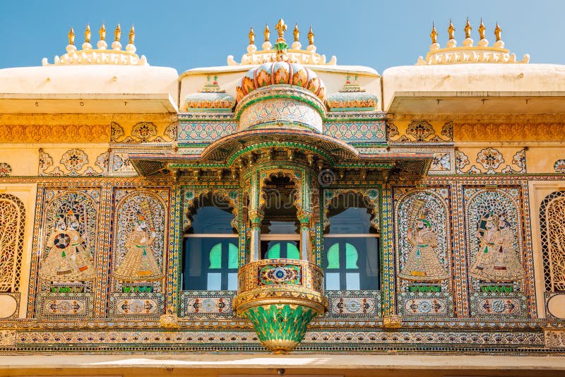 City Palace in Udaipur, India. Historic architecture