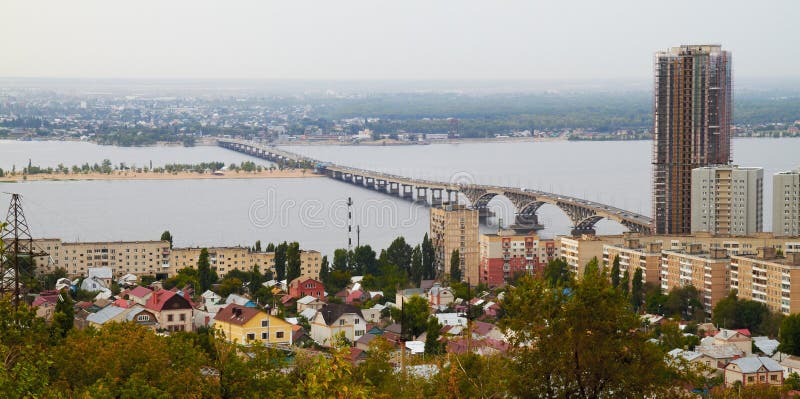 City panorama on the river