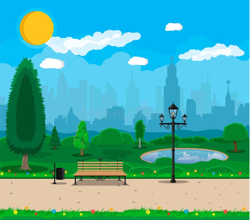 City park concept stock vector. Illustration of flat - 96830949