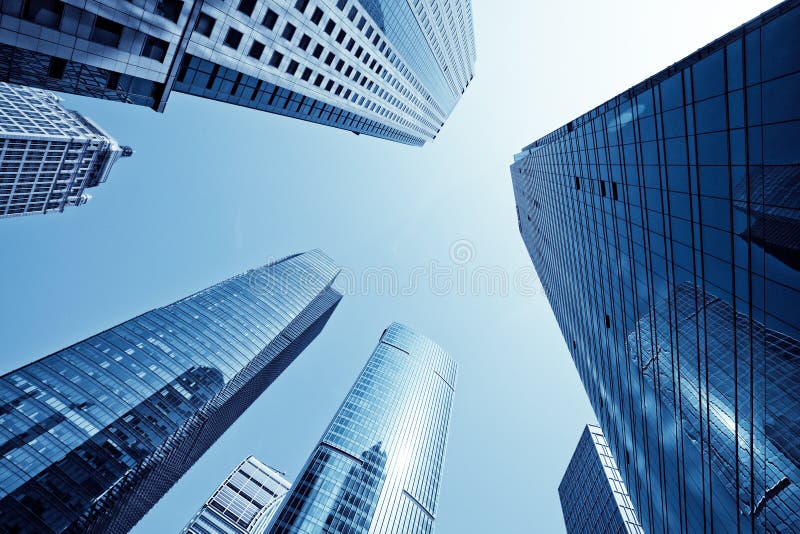 City park with modern building background in shanghai