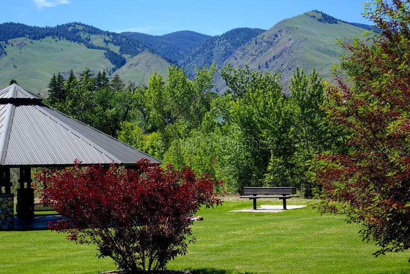City Park Salmon, Idaho stock image. Image of west 72574805
