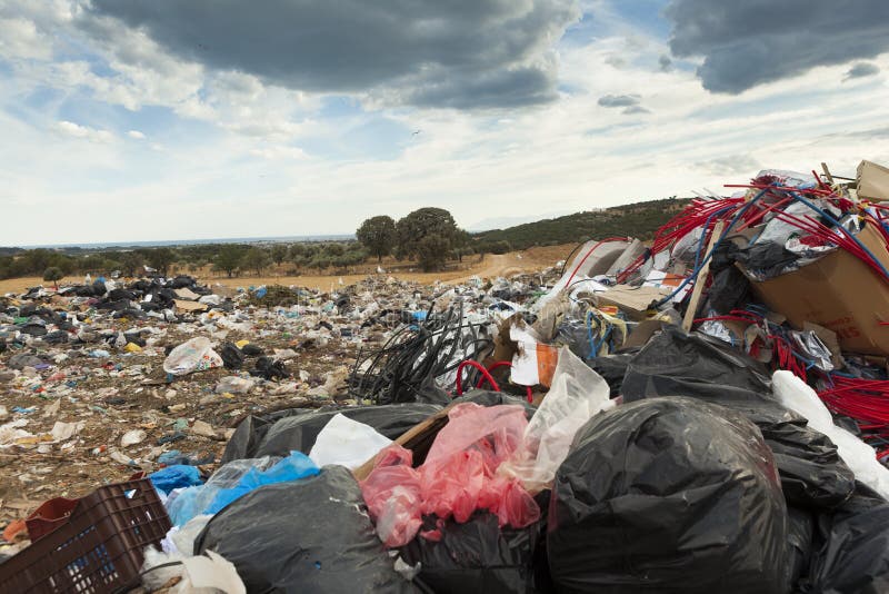 City s rubbish dump editorial photography. Image of blue 27163007