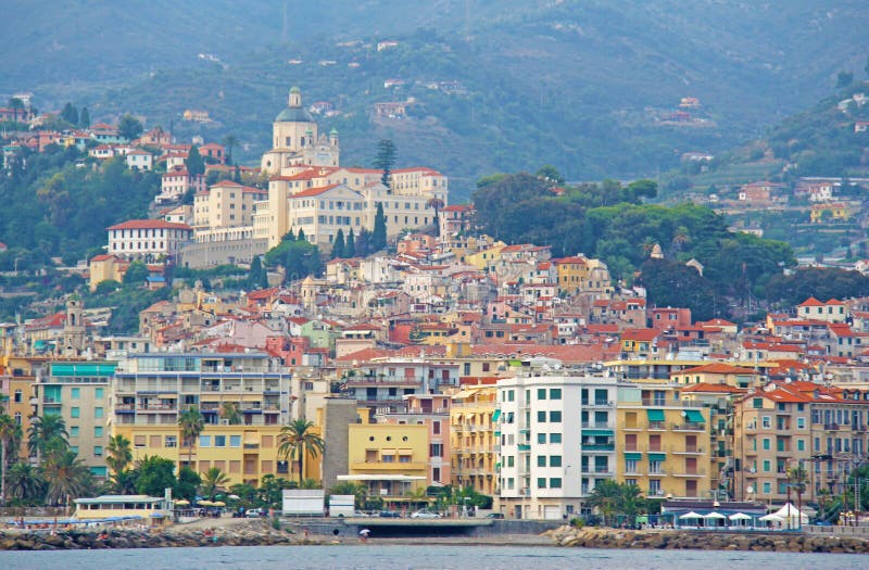 City of San Remo, Italy, View from the Sea Stock Image Image of italian, building 132956597