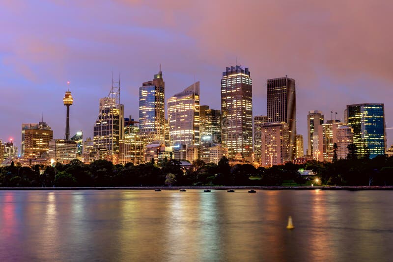 City scape of Sydney at sunset, Australia stock photography