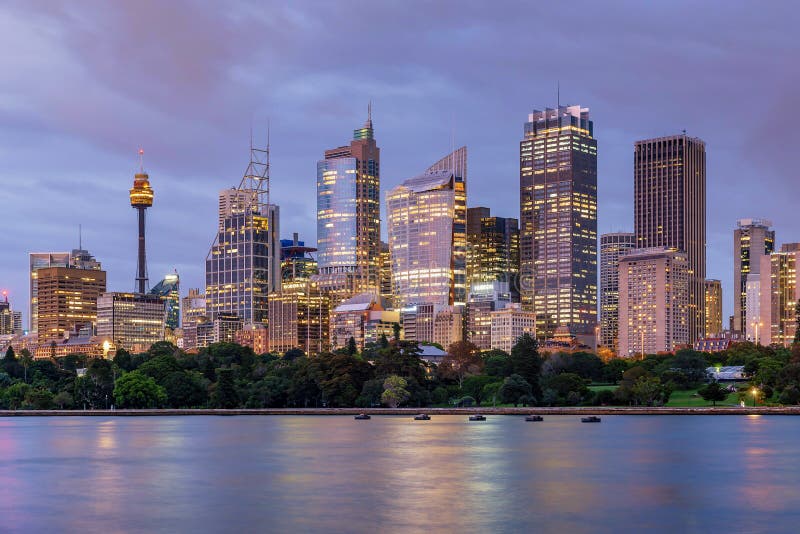 City scape of Sydney at sunset, Australia stock image
