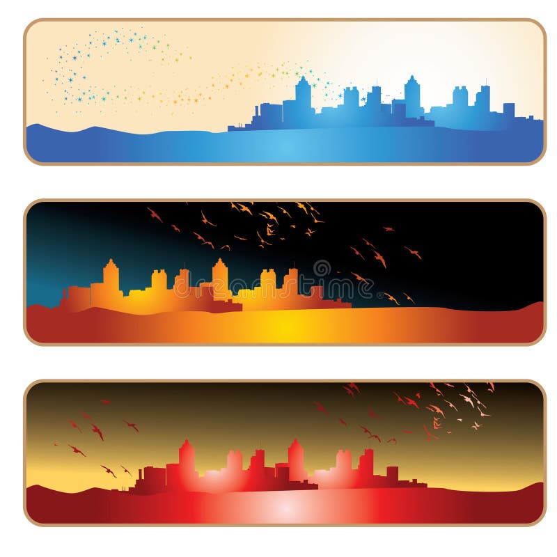 City silhouette banner royalty free illustration