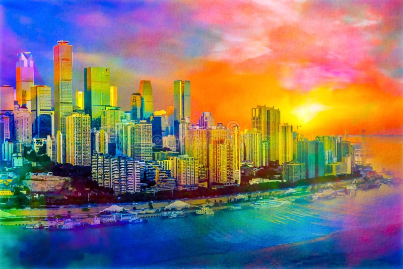 city skyline paintings city skyline paintings