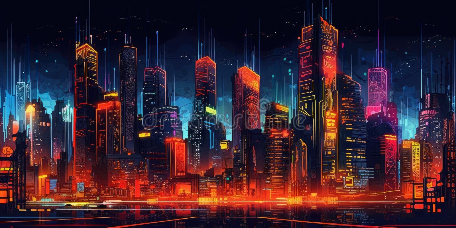 Cyberpunk city wallpaper dark