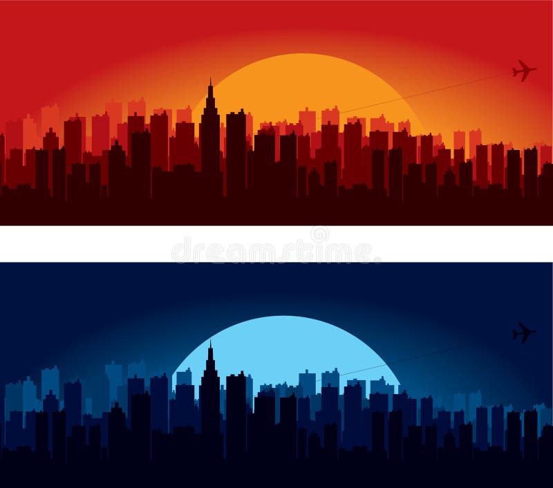 City skyline illustrations