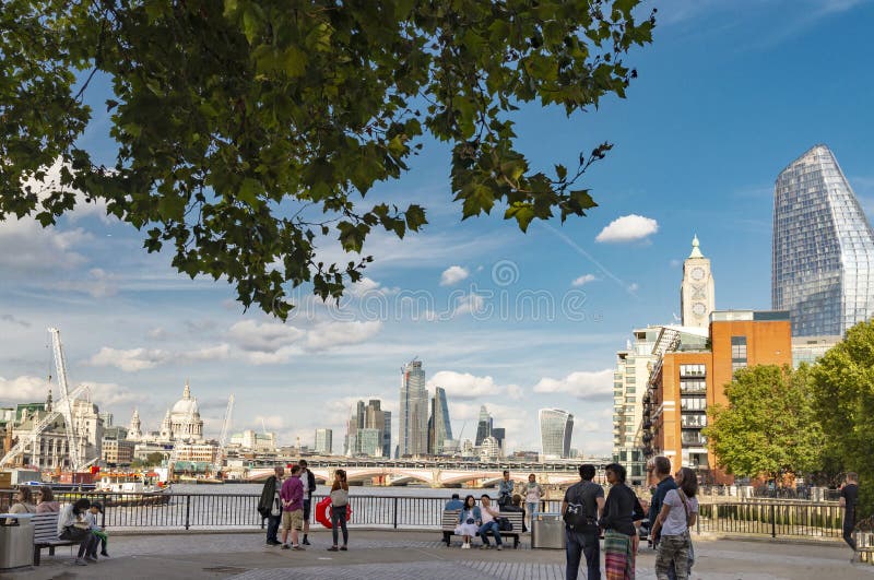 City Skyline Views at Observation Point,from the South Bank of the ...