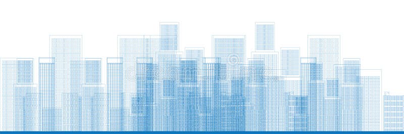 City Skyscrapers Skyline Vector stock illustration City Skyscrapers Skyline Vector stock illustration