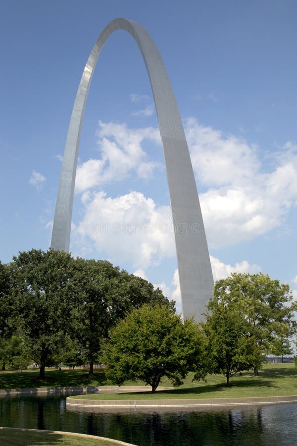 ST Louis Landmarks Gateway Arch National Park View MO USA Stock Image - Image of city, lawn ...