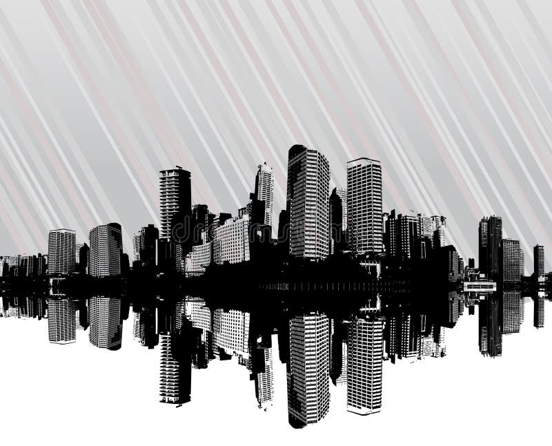 City with stripes. Vector