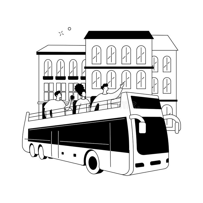 Tour Guide Concept. Bus Tour, Tourists Listening To the History of the City  Stock Vector - Illustration of sightseeing, character: 226070157