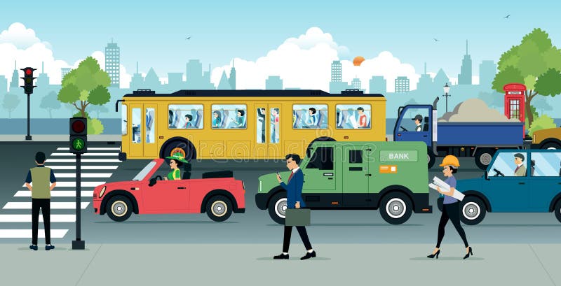 City Traffic stock vector. Illustration of driving, cartoon - 67394794 City Traffic stock vector. Illustration of driving, cartoon - 67394794