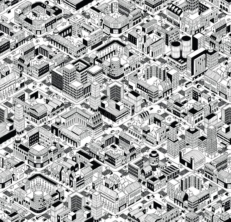 City Urban Blocks Seamless Pattern (Large) in isometric projection is hand drawing with perimeter blocks, courtyards, streets and traffic. Illustration is in eps8 vector mode, pattern is repetitive. City Urban Blocks Seamless Pattern (Large) in isometric projection is hand drawing with perimeter blocks, courtyards, streets and traffic. Illustration is in eps8 vector mode, pattern is repetitive.