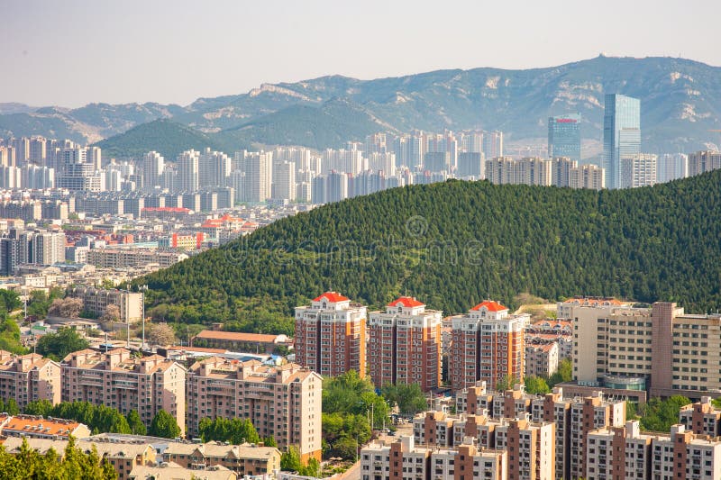 City view of Jinan from Mount Langmao.