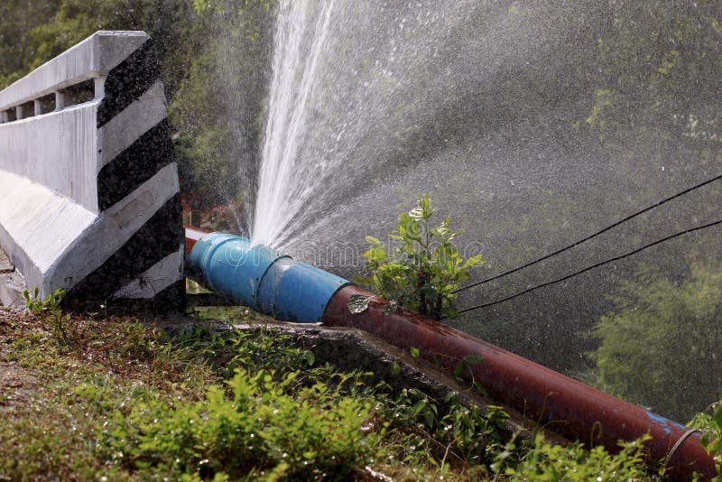 City Water Pipe Broken after Earthquake Stock Image Image of pure