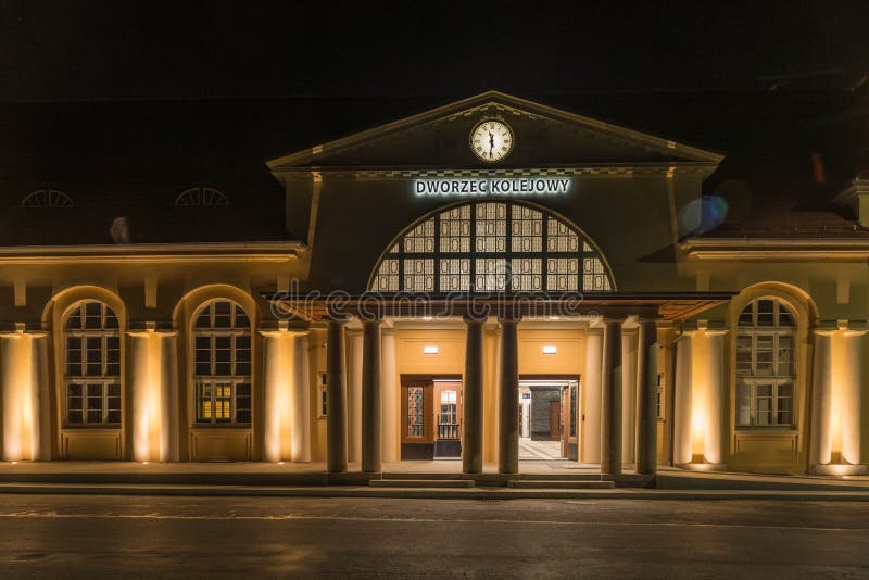 Railway station in the city of Zagan.