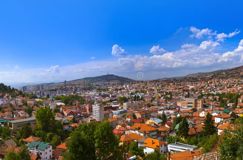 Cityscape av Sarajevo - Bosnien och Hercegovina