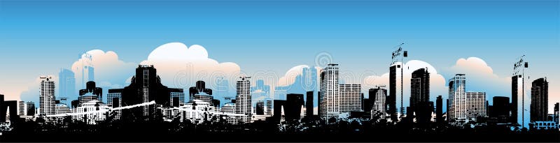 Cityscape background, urban vector illustration