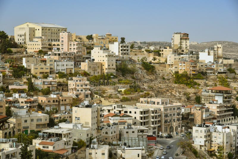 Cityscape of Bethlehem, Palestine. Aerial view of Bethlehem city, Palestine royalty free stock image