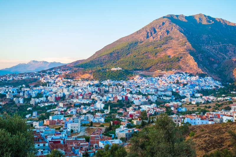 Cityscape of blue city Chefchaouen in Rif mountains, Morocco, No stock photography Cityscape of blue city Chefchaouen in Rif mountains, Morocco, No stock photography