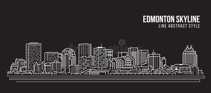 Cityscape Building Line art Vector Illustration design - Edmonton skyline