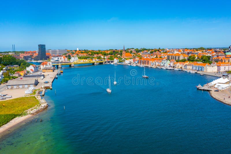 Cityscape of Danish Town Stock Image Image of landscape