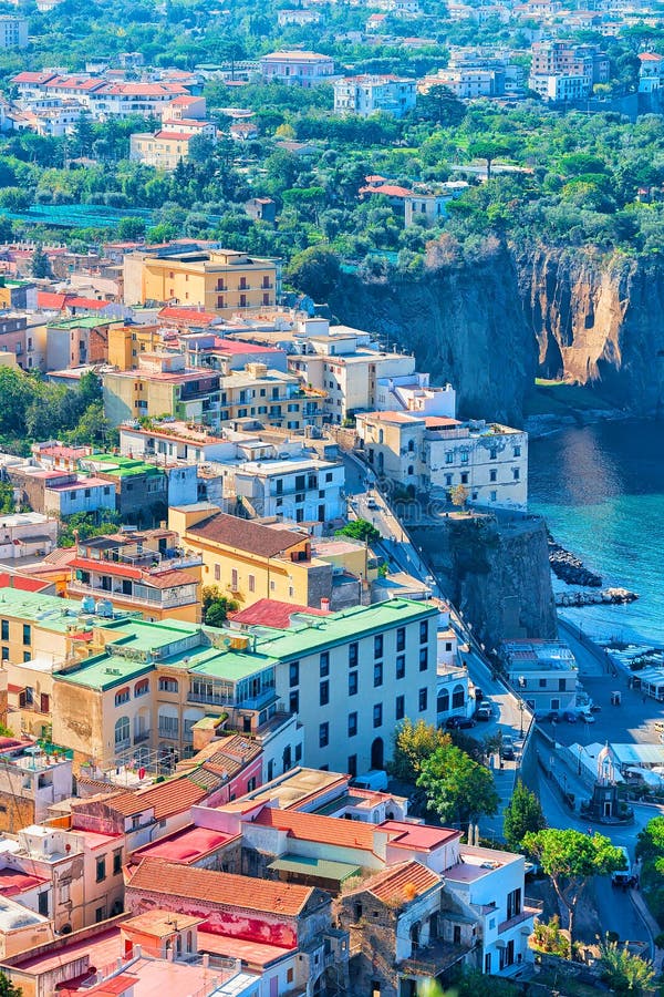 Cityscape of Marina Grande with houses and port, Sorrento, Tyrrhenian sea, Amalfi coast, Italy. Cityscape of Marina Grande with houses and port, Sorrento, Tyrrhenian sea, Amalfi coast, Italy