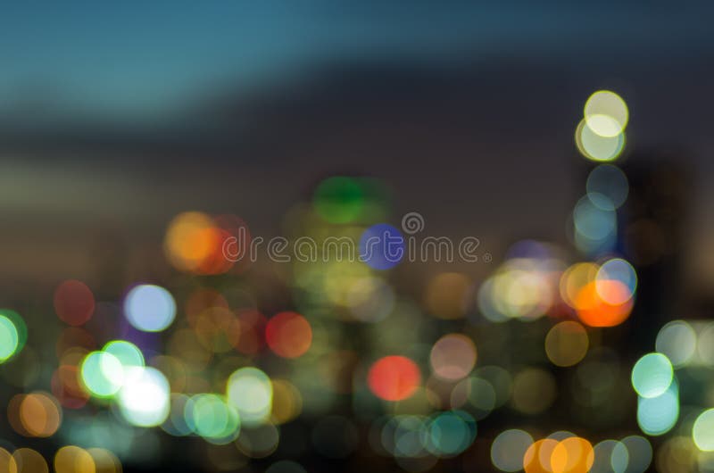 Cityscape mening met vage lichten stock foto