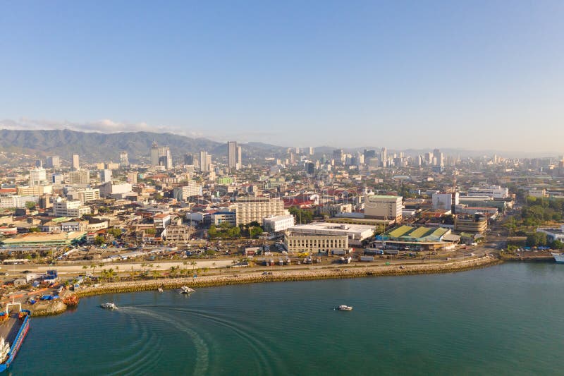 Cityscape in the Morning. the Streets and Houses of the City of Cebu ...