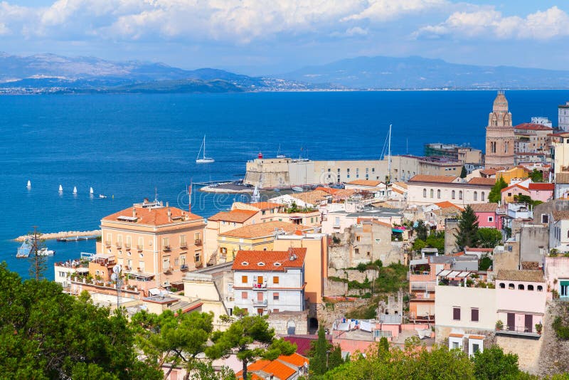 Cityscape of Old Part Gaeta Town, Italy Stock Photo - Image of blue ...