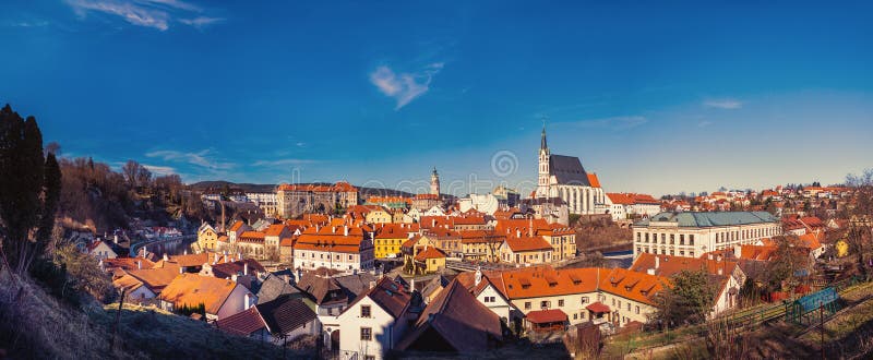 Cityscape panorama of Cesky Krumlov, Czech republic royalty free stock images Cityscape panorama of Cesky Krumlov, Czech republic royalty free stock images