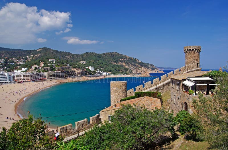 Tossa de Mar Villa Vell fortress view beach Costa Brava Spain Catalonia Barcelona sea summer beautiful town castle Europe travel